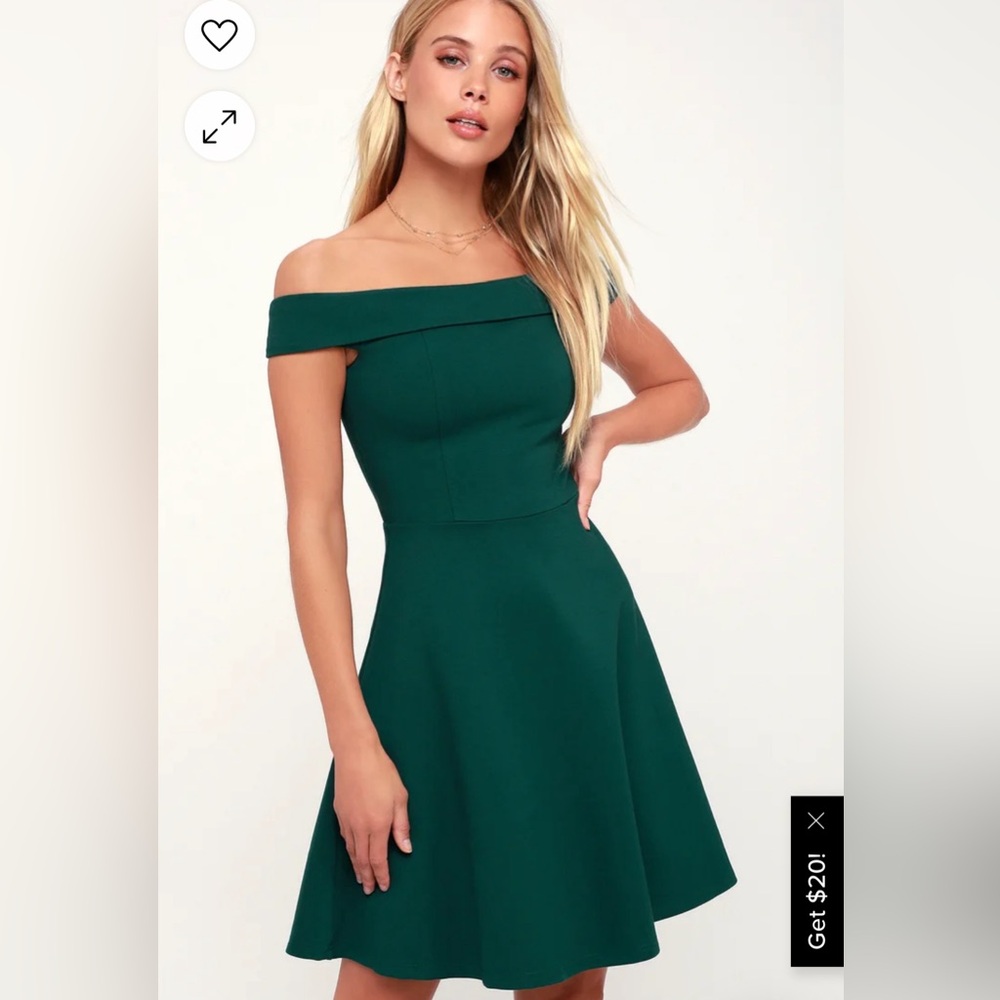 Lulu’s green skater dress, size S, made in USA, brand new